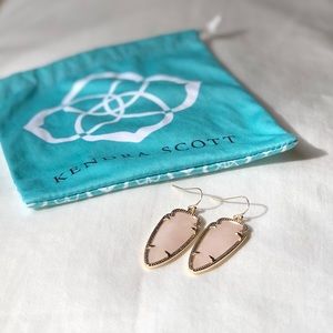 Kendra Scott Gold Drop Rose Quartz Earrings